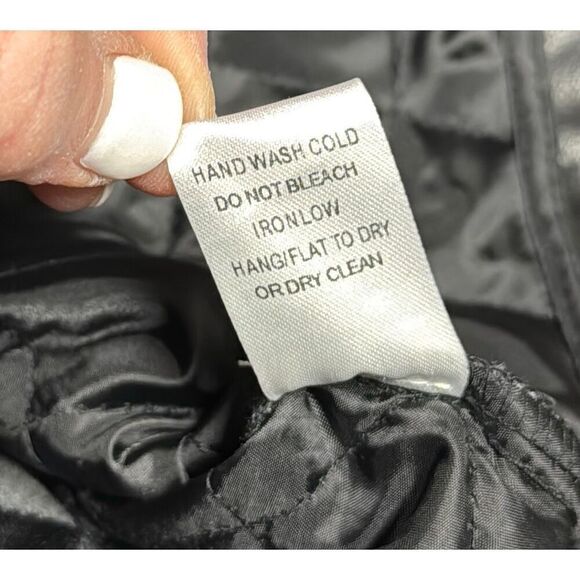 ODDY Women’s Black Quilted Faux Leather Jacket Size Small NEW - Picture 8 of 8